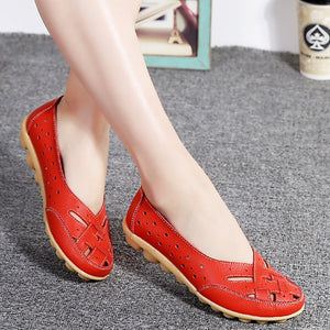 Flats For Women  Comrfort Genuine Leather Flat Shoes Woman