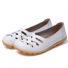 Load image into Gallery viewer, Women Flat Summer Genuine Leather Shoes Woman