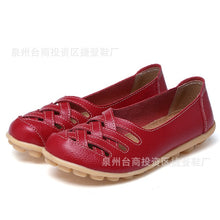 Load image into Gallery viewer, Women Flat Summer Genuine Leather Shoes Woman