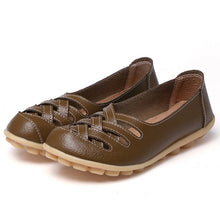 Load image into Gallery viewer, Women Flat Summer Genuine Leather Shoes Woman