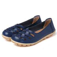 Load image into Gallery viewer, Women Flat Summer Genuine Leather Shoes Woman