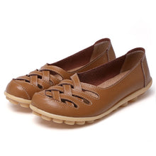 Load image into Gallery viewer, Women Flat Summer Genuine Leather Shoes Woman