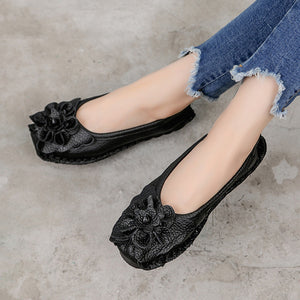 2019 Soft Genuine Leather Flat Shoes Women